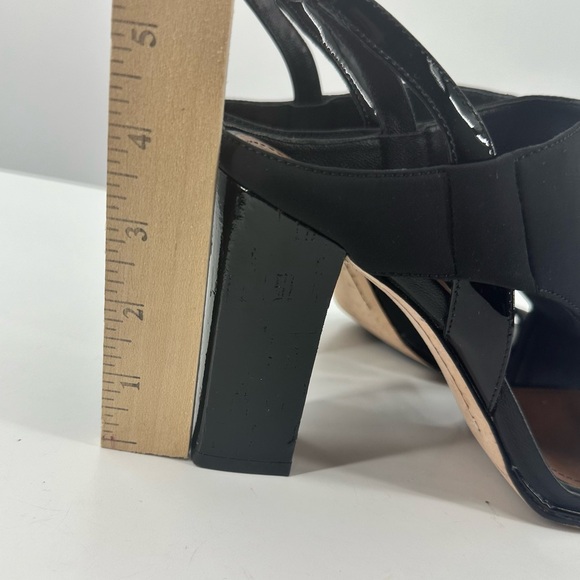 Donald Pliner Katya Block Heels Black Open Toe Slingback Sandel 8.5 Straps - Picture 9 of 11